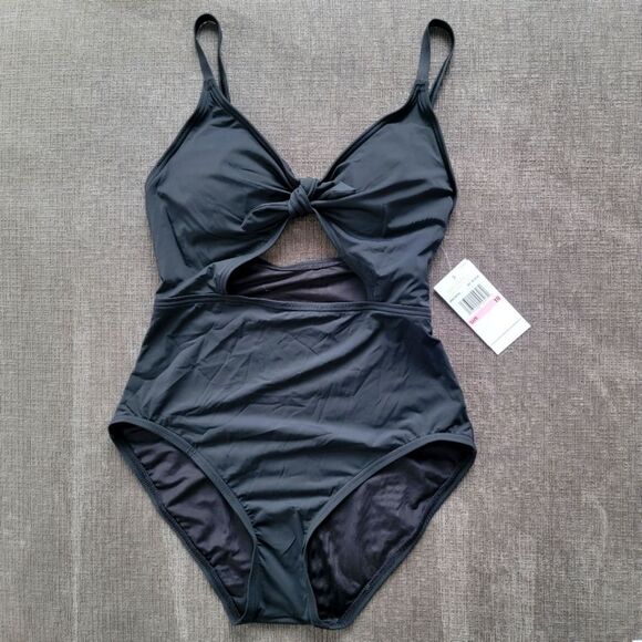 Michael Michael Kors Women's Black V-Neck cut out Swimsuit Size 10 - Picture 1 of 12